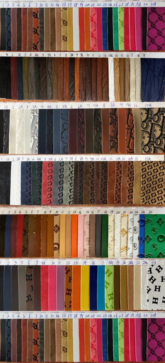 ปรับแต่ง PU ไวนิล แฟชั่น เปลี่ยนสี หนังเทียมลายนูน สำหรับ รองเท้า กระเป๋า เสื่อโต๊ะ หนังเทียม 19